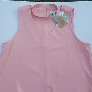 NWT, Umgee sleeveless top, cut out neckline